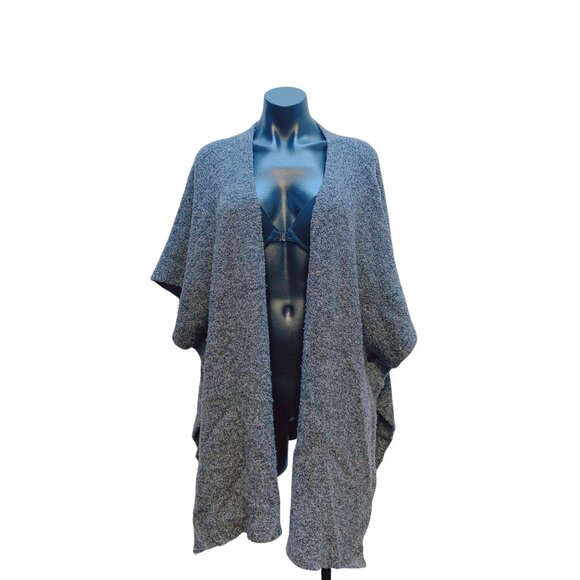 Eskandar Gray Wool Blend Poncho Cardigan OS - Picture 3 of 9
